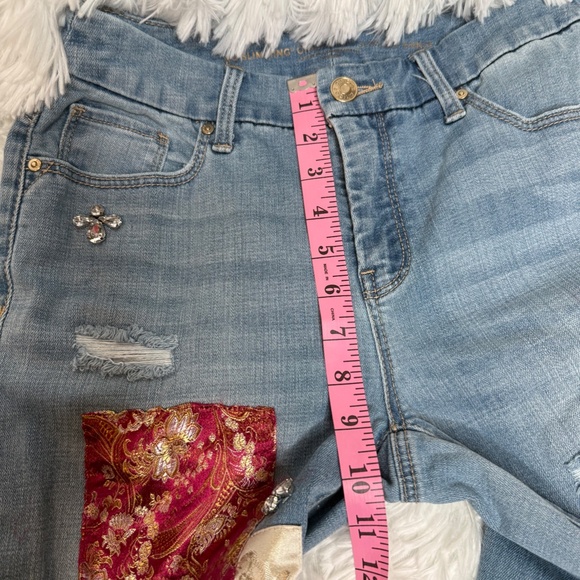 Chico's Patchwork and Jeweled Girlfriend Jeans - Picture 11 of 12